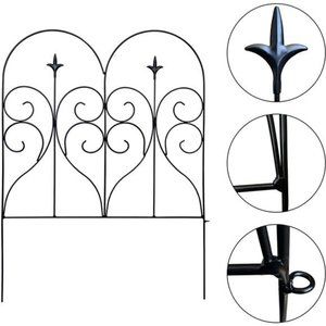 Decorative Garden Fence 32 in (H) x 10 ft (L) Outdoor Rustproof Metal Dog Fence